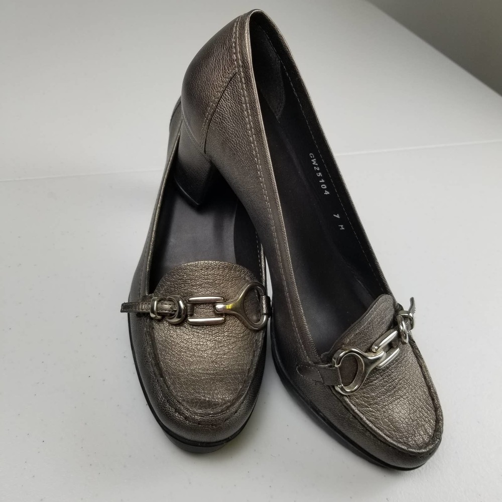 Stuart Weitzman Metallic Block Heel Pumps Silver … - image 2